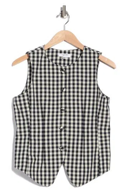 Vigoss Gingham Vest In Black Gingham