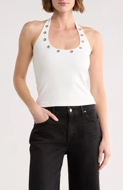 Vigoss Grommet Halter Top In White