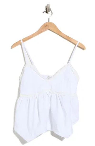 Vigoss Hanky Hem Lace Trim Tank In White