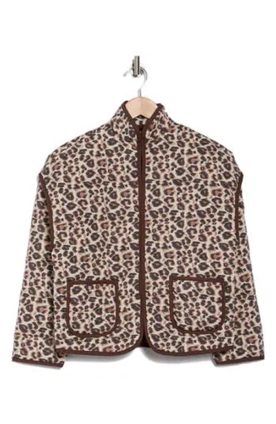Vigoss Leopard Box Quilted Jacket In Cheetah