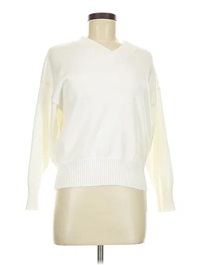 Pre-owned Vigoss Long Sleeve Top Ivory V-neck Tops