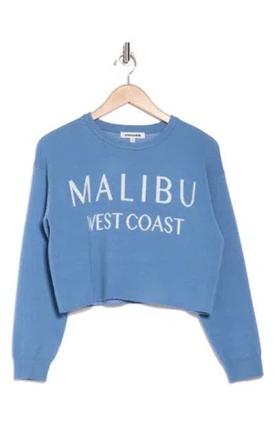 Vigoss Malibu Crop Pullover Sweater In Coronet Blue
