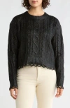 Vigoss Metallic Cable Stitch Sweater In Black