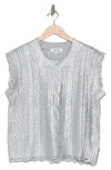 Vigoss Metallic Cable Stitch Sweater Tank In Silver