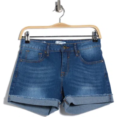Vigoss Mid Rise Cuffed Denim Shorts In Animal Print