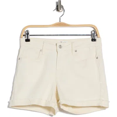 Vigoss Mid Rise Cuffed Denim Shorts In Neutral