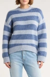 Vigoss Mossy Stripe Sweater In Blue