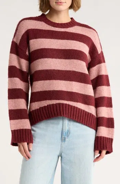 Vigoss Mossy Stripe Sweater In Red