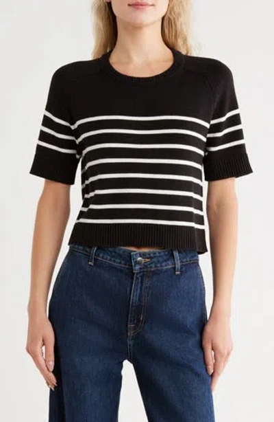 Vigoss Nautical Stripe Short Sleeve Sweater In Multi