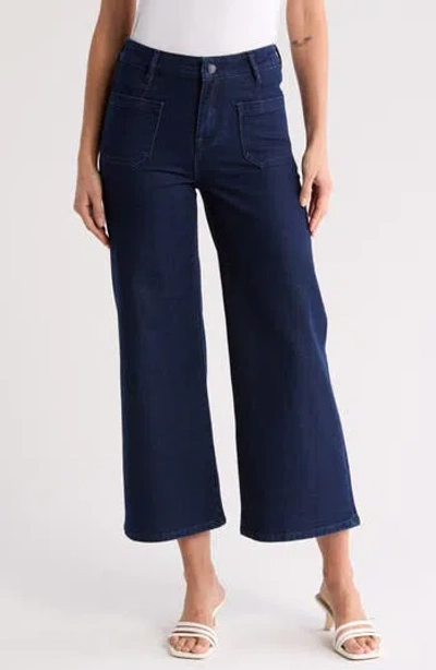 Vigoss Patch Pocket Wide Leg Pants In Dark Wash