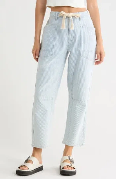 Vigoss Pinstripe Barrel Jeans In Multi