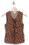 Vigoss Polka Dot Front Bow Cotton Tank