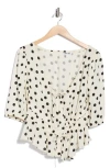 Vigoss Polka Dot Peplum Top In Neutral