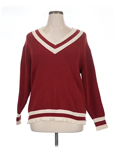 Pre-owned Vigoss Pullover Sweater In Burgundy