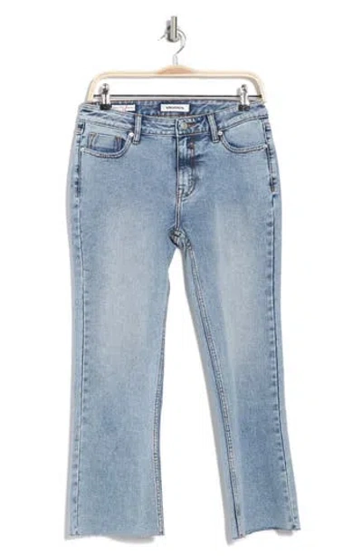 Vigoss Raw Hem Mid Rise Crop Bootcut Jeans In Light Wash