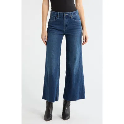 Vigoss Retro Raw Hem Ankle Palazzo Jeans In Blue