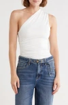Vigoss Ruched One-shoulder Top In White