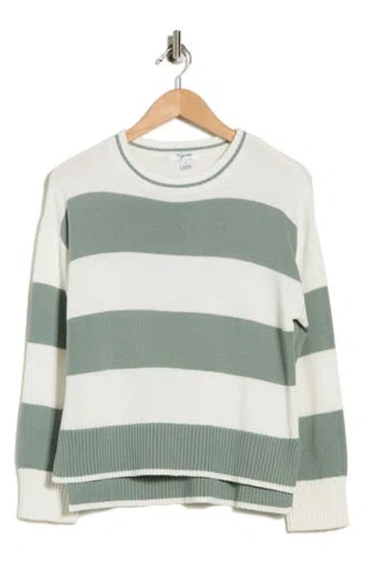 Vigoss Rugby Stripe Sweater In Green