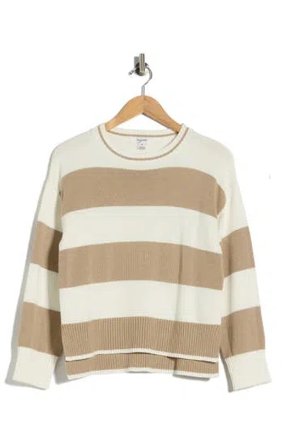 Vigoss Rugby Stripe Sweater In Brown