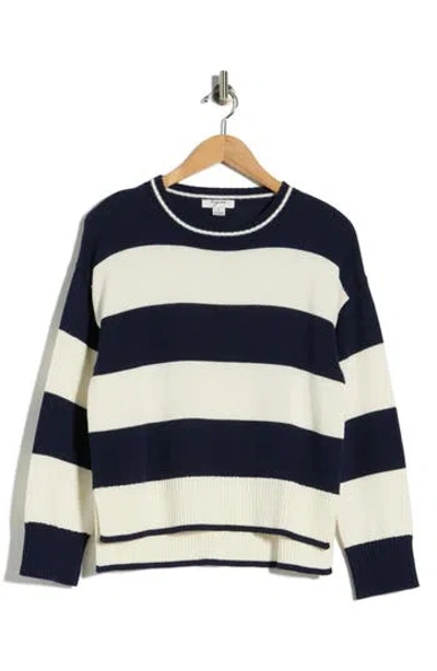 Vigoss Rugby Stripe Sweater In Black