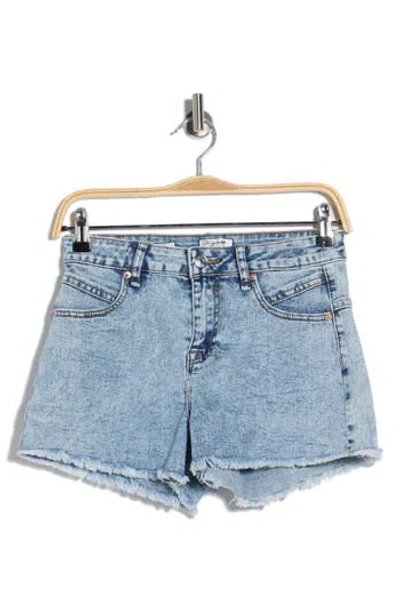 Vigoss Seam Detail Cutoff Denim Shorts In Blue