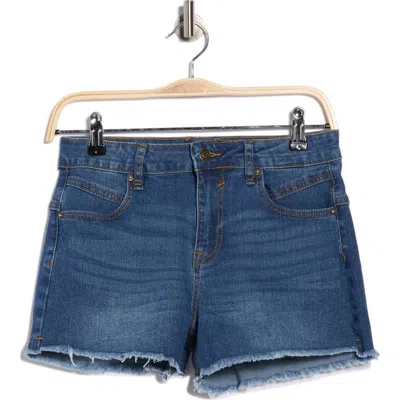 Vigoss Seam Detail Cutoff Shorts In Blue