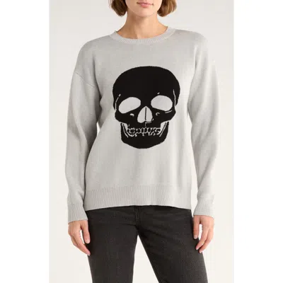 Vigoss Skull Knit Sweater In Gray