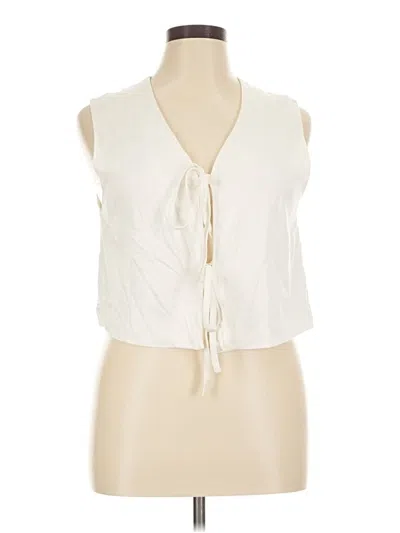 Pre-owned Vigoss Sleeveless Blouse In White