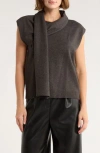 Vigoss Sleeveless Sweater With Scarf In Gray