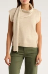 Vigoss Sleeveless Sweater With Scarf In Neutral