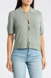 Vigoss Slub Collared Sweater In White