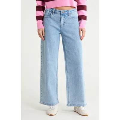 Vigoss Slung Low Rise Wide Leg Jeans In Brown