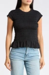 Vigoss Smocked T-shirt In Black