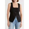 Vigoss Square Neck Utility Top In Black