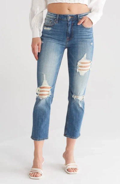 Vigoss Stevie Crop Straight Leg Jeans In Blue