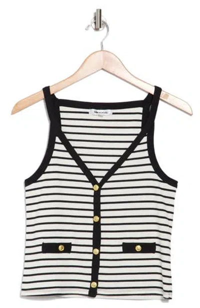 Vigoss Stripe Button Front Tank