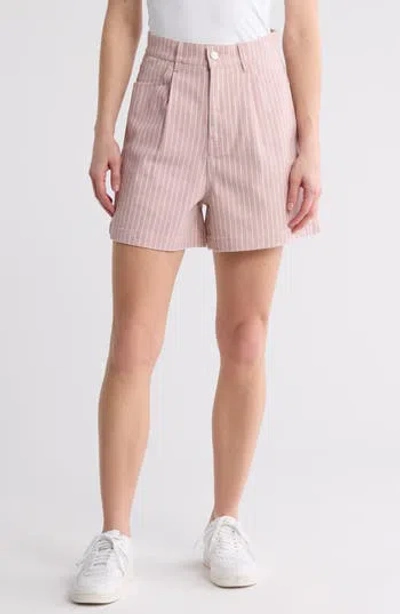 Vigoss Stripe Cotton Bermuda Shorts In Light Pink Combo