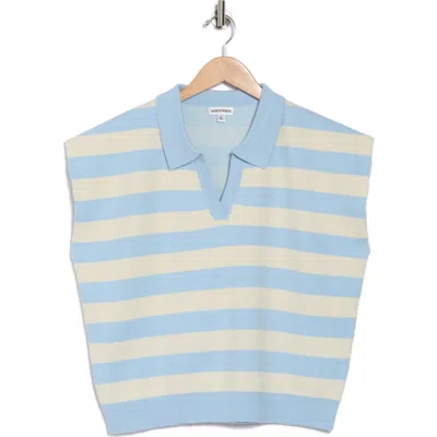 Vigoss Stripe Drop Shoulder Sweater Vest In Blue