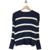 Vigoss Stripe Rib Knit Sweater In Blue