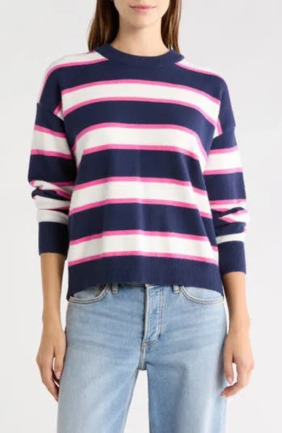 Vigoss Striped Crewneck Sweater In Blue