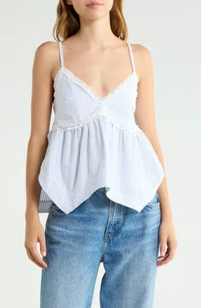 Vigoss Striped Hanky Hem Tank In Blue
