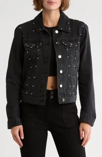 Vigoss Studded Denim Jacket In Black