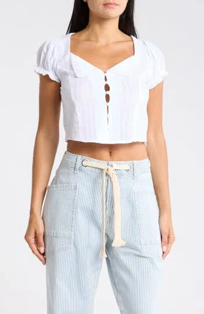 Vigoss Textured Collar Top In White