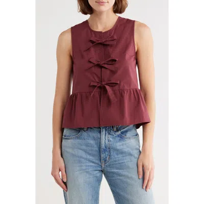 Vigoss Tie Front Peplum Top