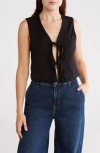 Vigoss Tie Front Vest In Black