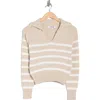 Vigoss V-neck Striped Sweater In Neutral