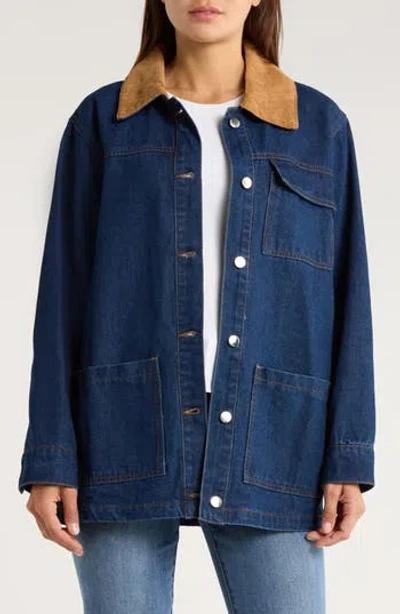 Vigoss Western Denim Jacket In Blue