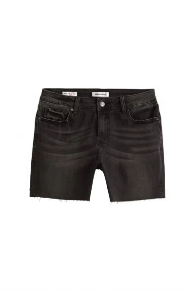 Vigoss Women's Mid Rise Cut Off Bermuda Shorts In Washed Black