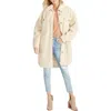 Vigoss Womens Winter Midi Faux Fur Coat In Neutral