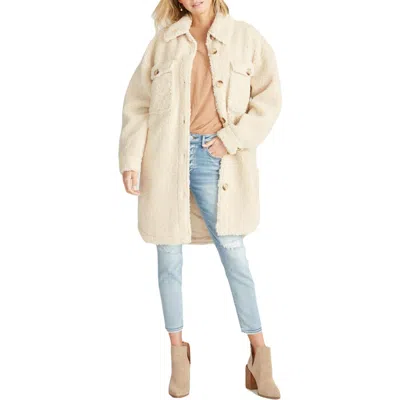 Vigoss Womens Winter Midi Faux Fur Coat In Neutral